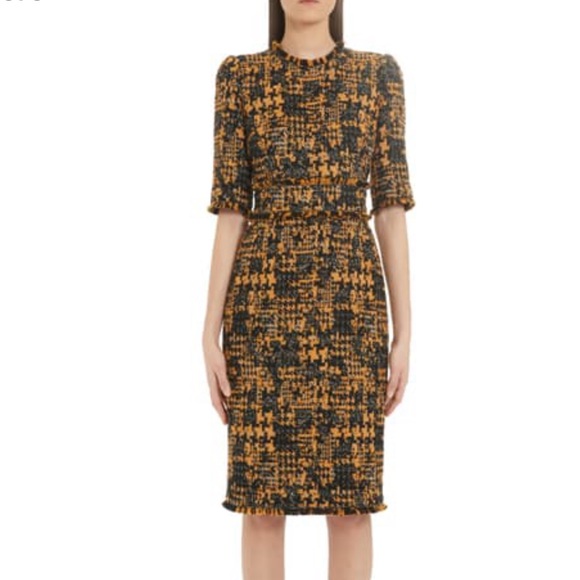 Brand New Dolce & Gabbana Tweed Sheath Dress Size 44/ US 12